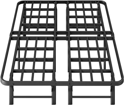 ZIYOO Base de cama plegable de tamaño matrimonial 16 pulgadas de alto resistente 2500 libras sin necesidad de somier fácil montaje sin ruido color
