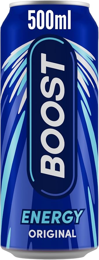 Boost Original Energy Drink, 12 Pack, 500ml Cans | Classic invigorating energy drink formulation with taurine, caffeine, and B vitamins.
