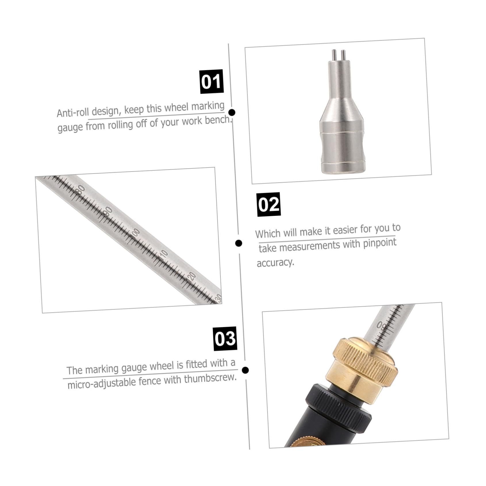 Marcador De Carpintería Duradero Rueda De Calibre De Marcado Herramienta Para Madera Para Bricolaje y Trabajos De Precisión Madera