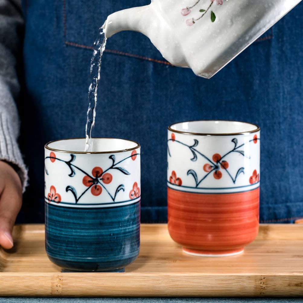 UPKOCH 2 Tasses À Thé Japonaises En CéRamique 3.15In Motif Peint RéSistantes À La Chaleur Pour Thé Et Infusions Service De Table ÉLéGant Et Pratique