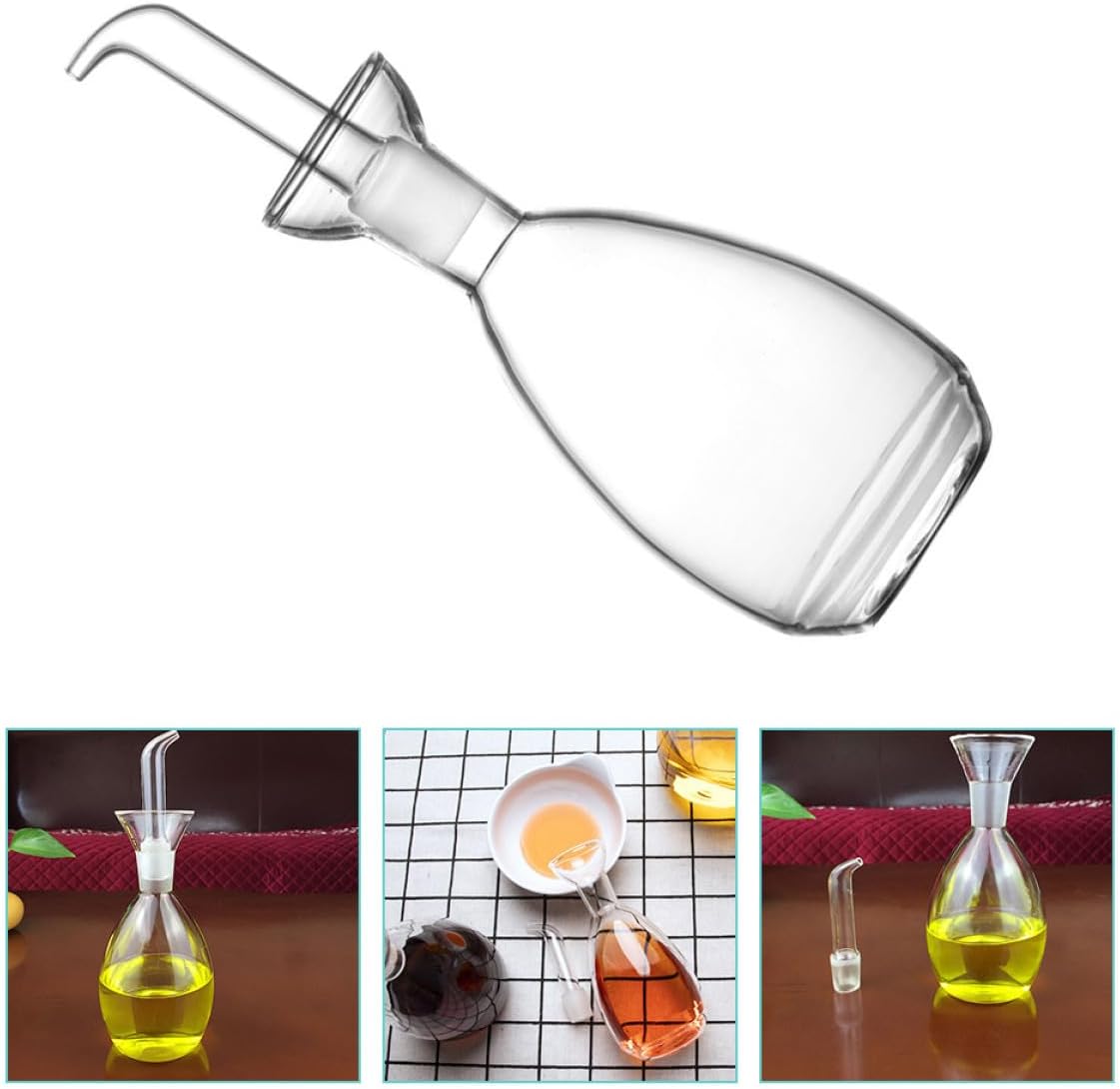 Toyvian Oil Dispenser Bottle with Spout Transparent Oil Cruet for Kitchen Vinegar Dispenser for Salad Dressing Soy Sauce Cooking Wine Syrup 5.90 X 3.03 X 3.03 in