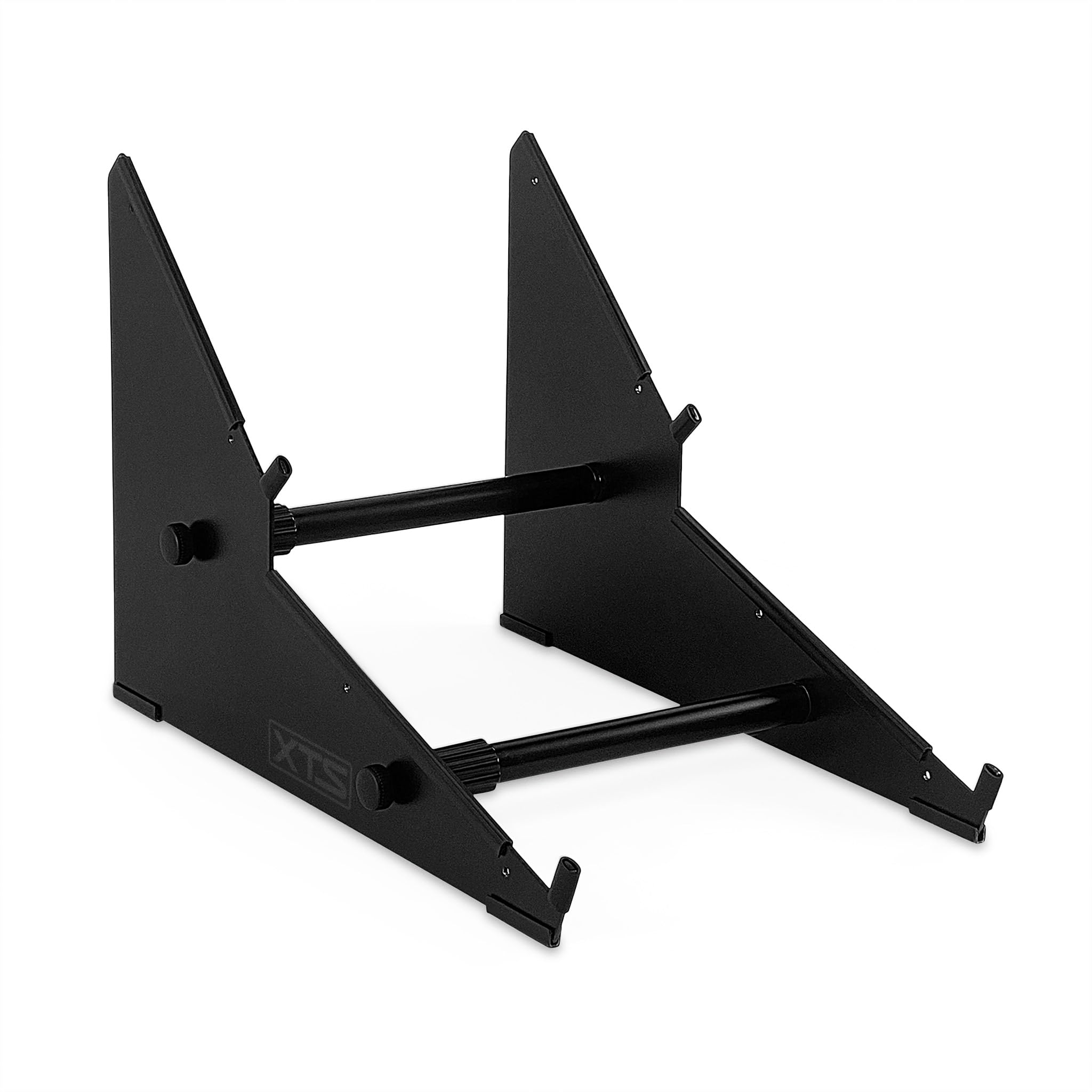 Analog Cases XTS Stand : Support de Bureau Professionnel à 2 Niveaux (équipement de Studio en tôle 100% Solide, Largeur réglable de 27 à 47 cm, Support DJ avec ergonomie améliorée)