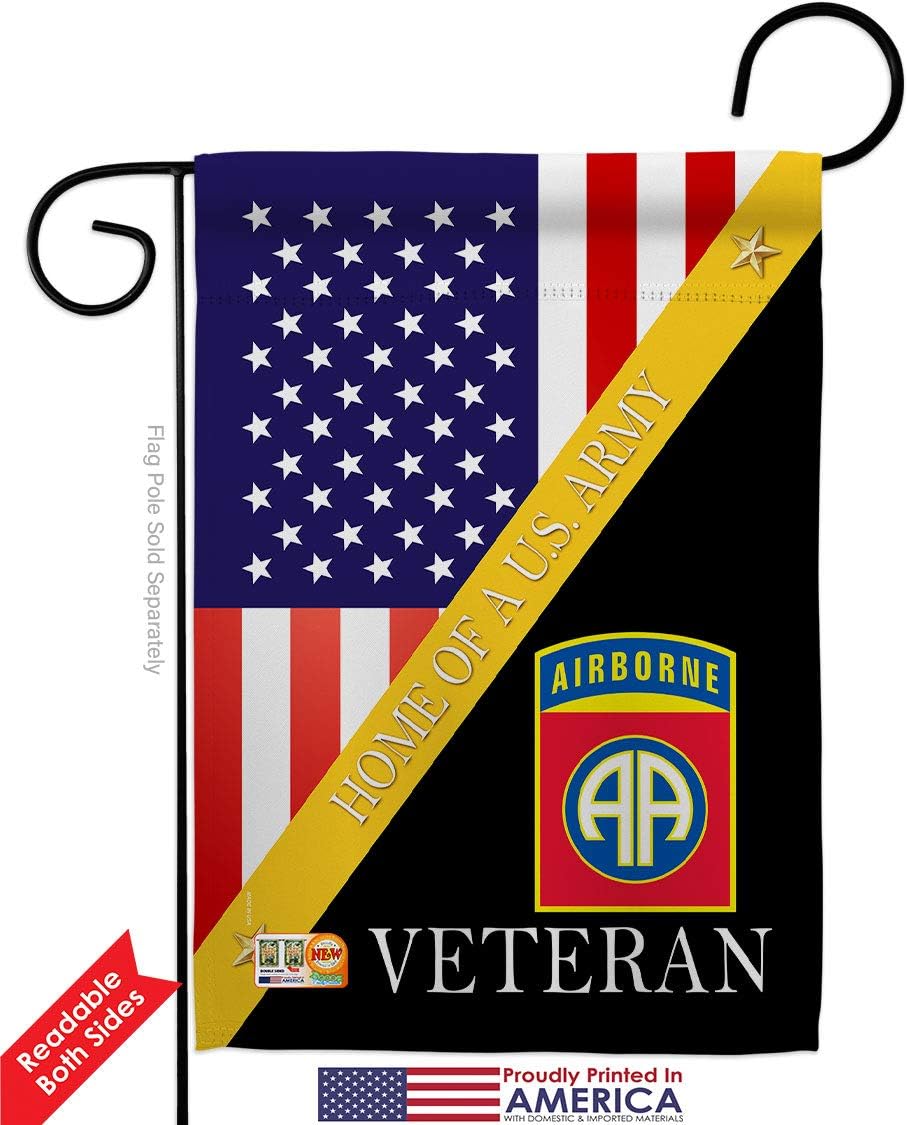 Home of 82nd Airborne Garden Flags Pack Armed Forces Army Rangers United State American Military Veteran Retire Official Support Our Troops Small Gift Yard House Banner Double-Sided 13 X 18.5