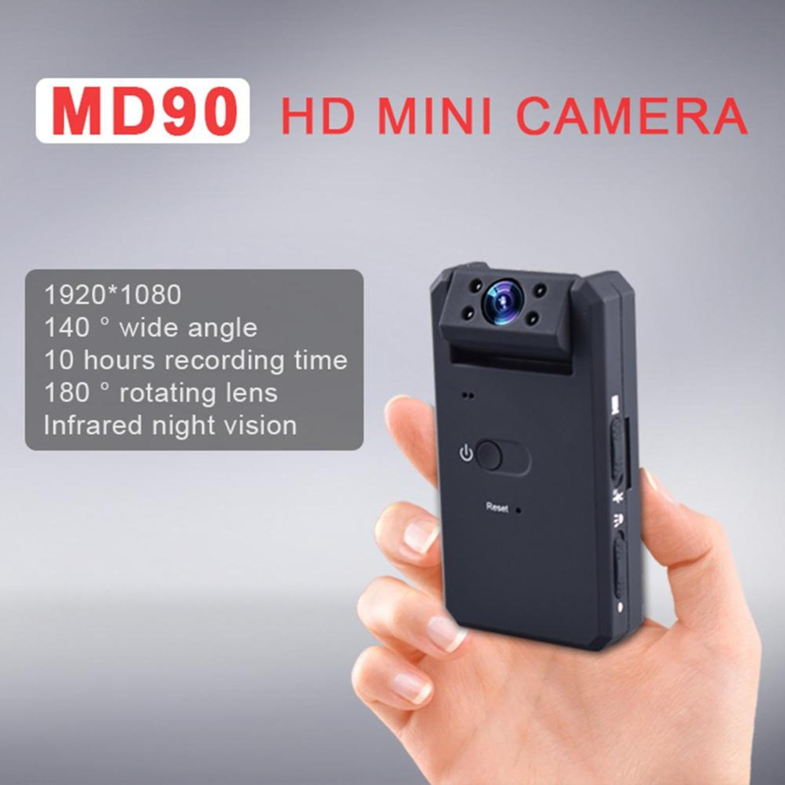 Telecamera per il corpo – HD 5 cm indossabile, registratore visione | notturna, cattura audio dello schermo | Mini poliçe Style Clip Cam Security Sport Outdoor Action Device Video Recorder Securi