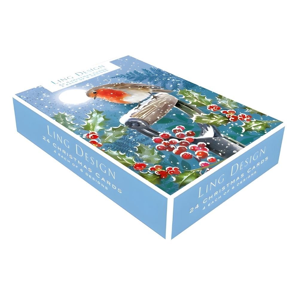Ling Design Box Of 24 Christmas Cards Magical Winter Wildlife Xmas Cards In 6 Designs Festive Illustrations, Artistic Designs, Heartfelt Greetings, Joyful Connections, Xmas Wishes