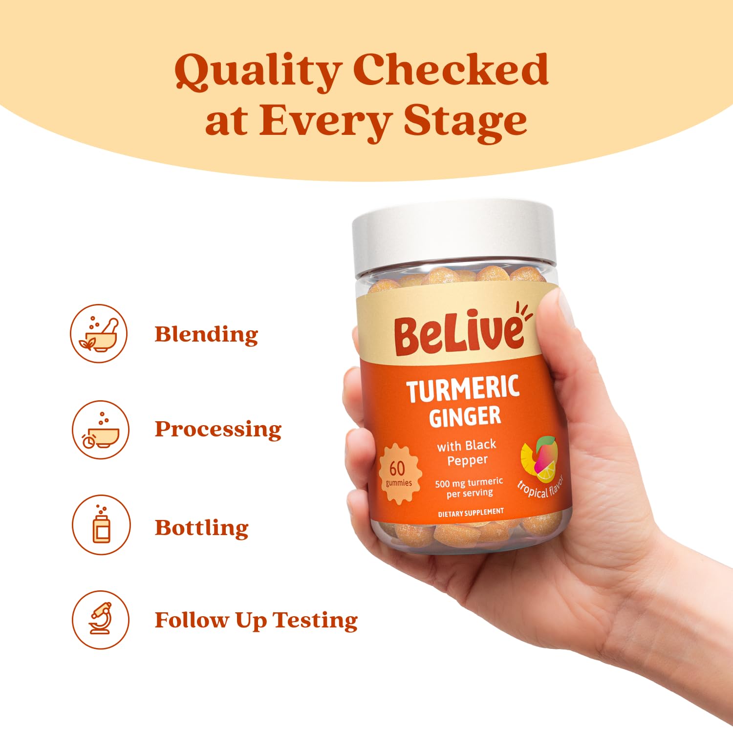 BeLive Turmeric and Ginger Gummies for Joint and Mobility Support, 60 Count — Amazon image 8