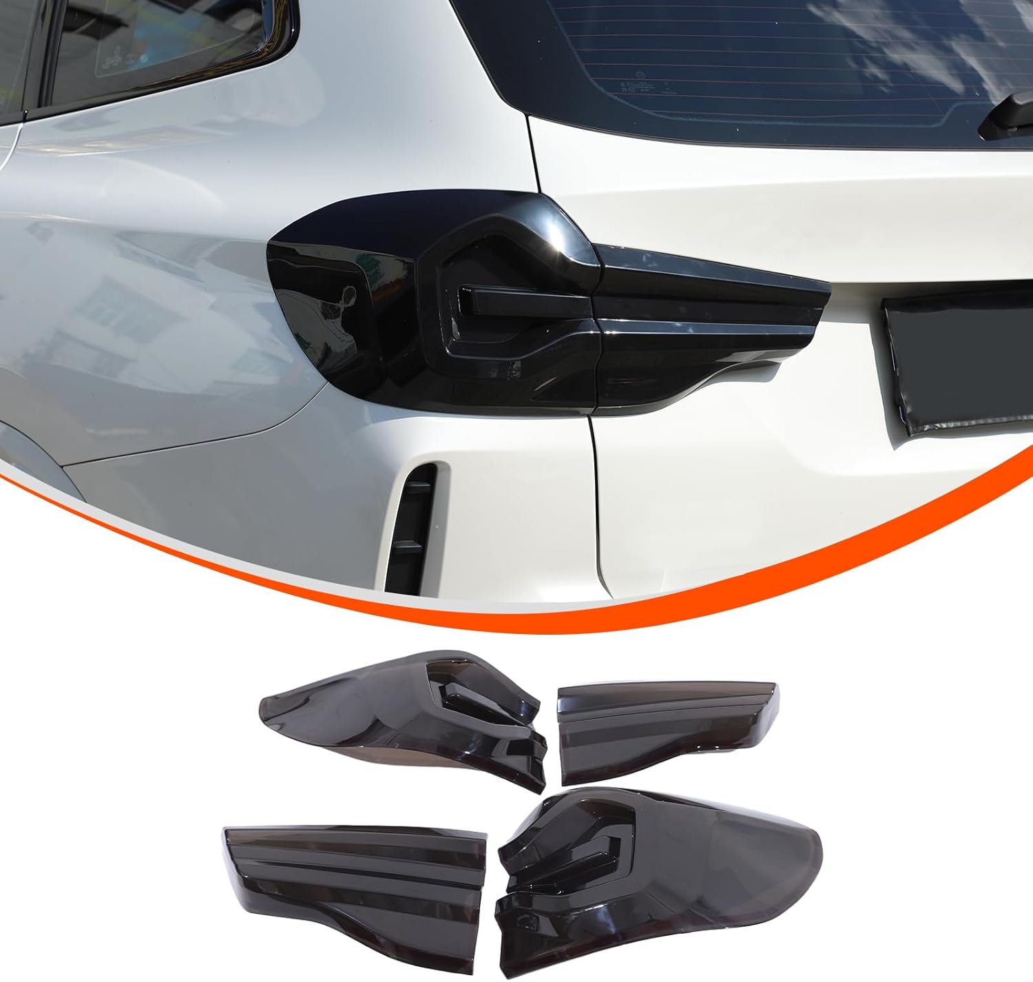 Smoked Tail Light Covers Compatible with BMW X3/iX3/X3M G01 G45 Car Taillight Protection Cover Rear Light Guards Exterior Accessories (2022-2024)