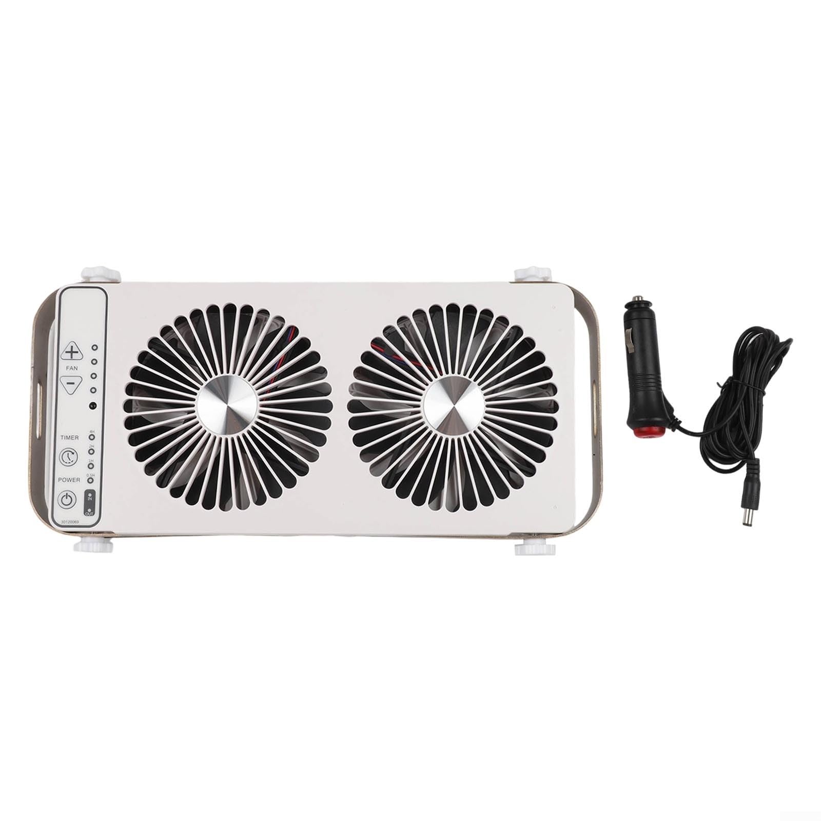 ZYNCUE Ventola di ventilazione a soffitto per camper, lunghezza regolabile, sistema di raffreddamento a doppia fila con indicatore LED, per camper e rimorchi da viaggio (bianco)
