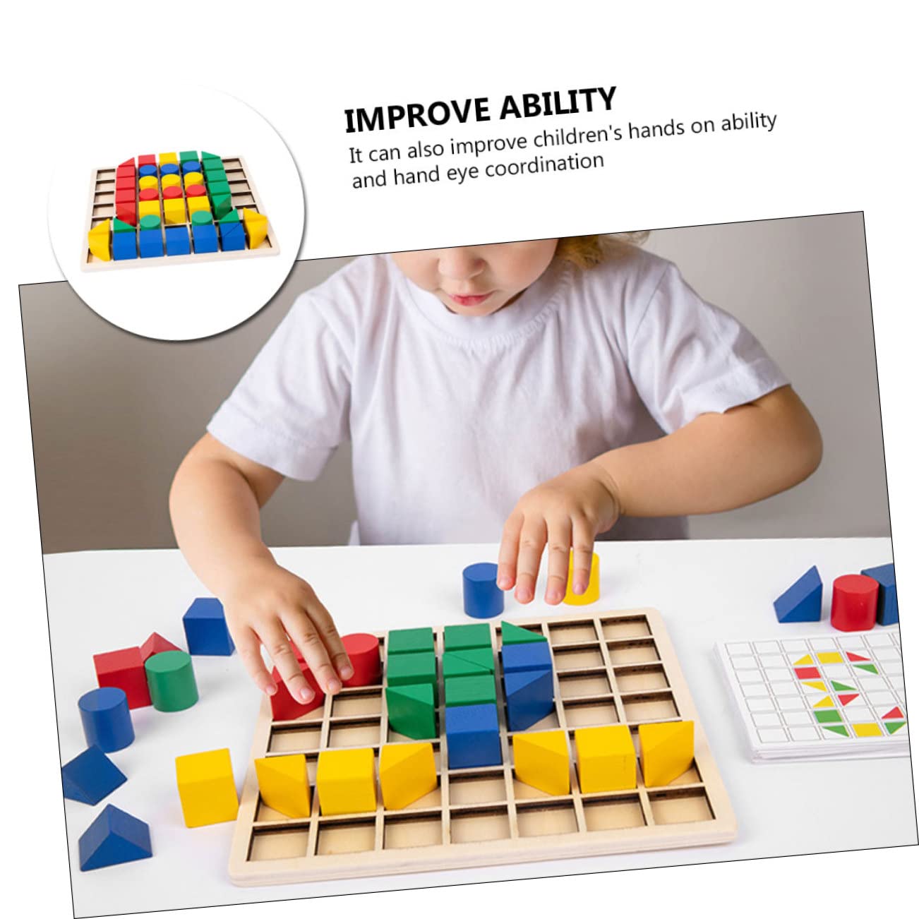 Kisangel Juego de Madera Creativos para Niños, Puzzles Infantiles Educativos Bloques de Construcción, Desarrollo de Coordinación Mano-Ojo y Creatividad, Adecuado para Aprendizaje Temprano