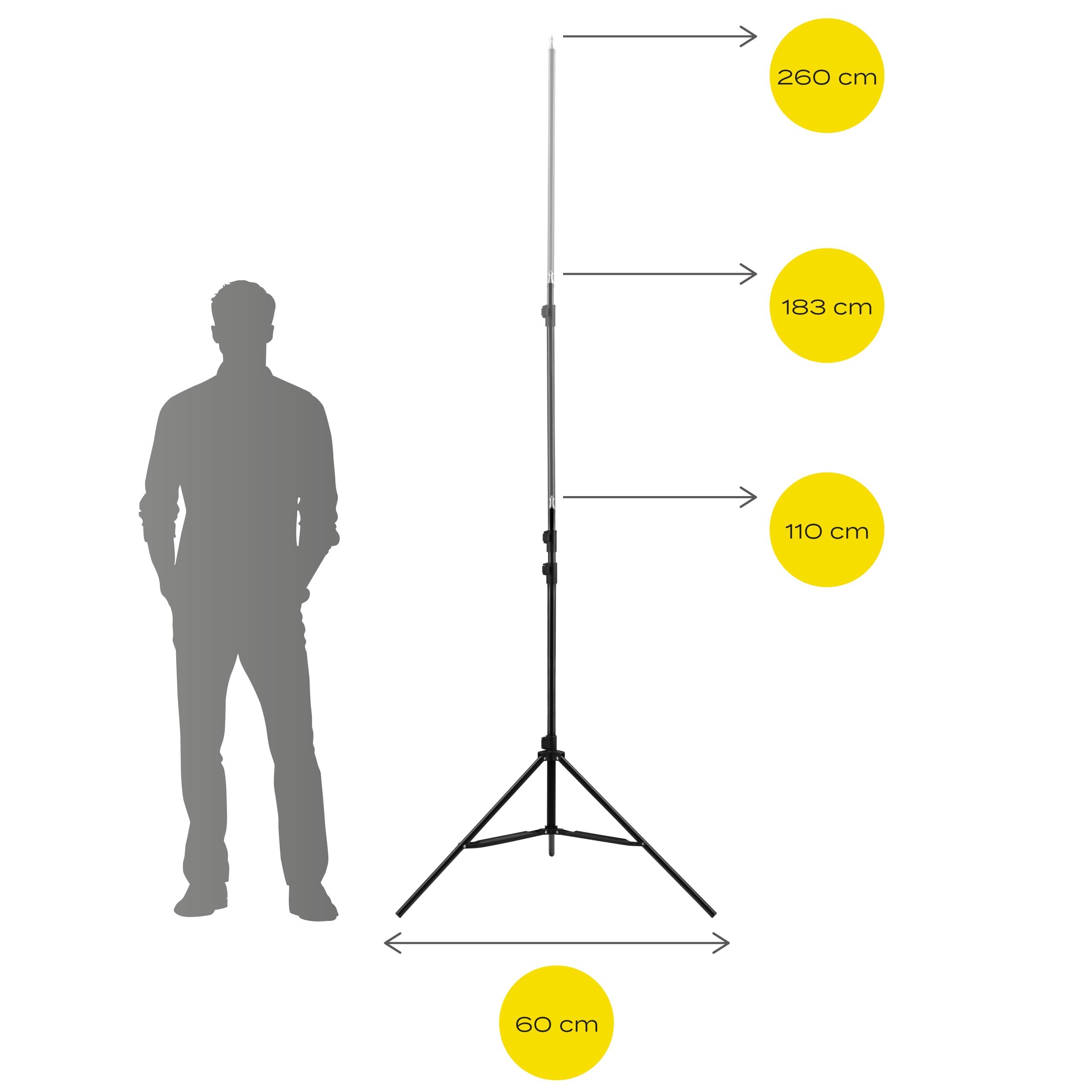 OVERMAX Tripod Stand 180 pour Projecteurs, Trépied Léger et Réglable 100-180 cm, compatibel met camera's en camcorders, Support Universel 1/4", Portable avec Housse de Transport, Capacité jusqu'à 10kg
