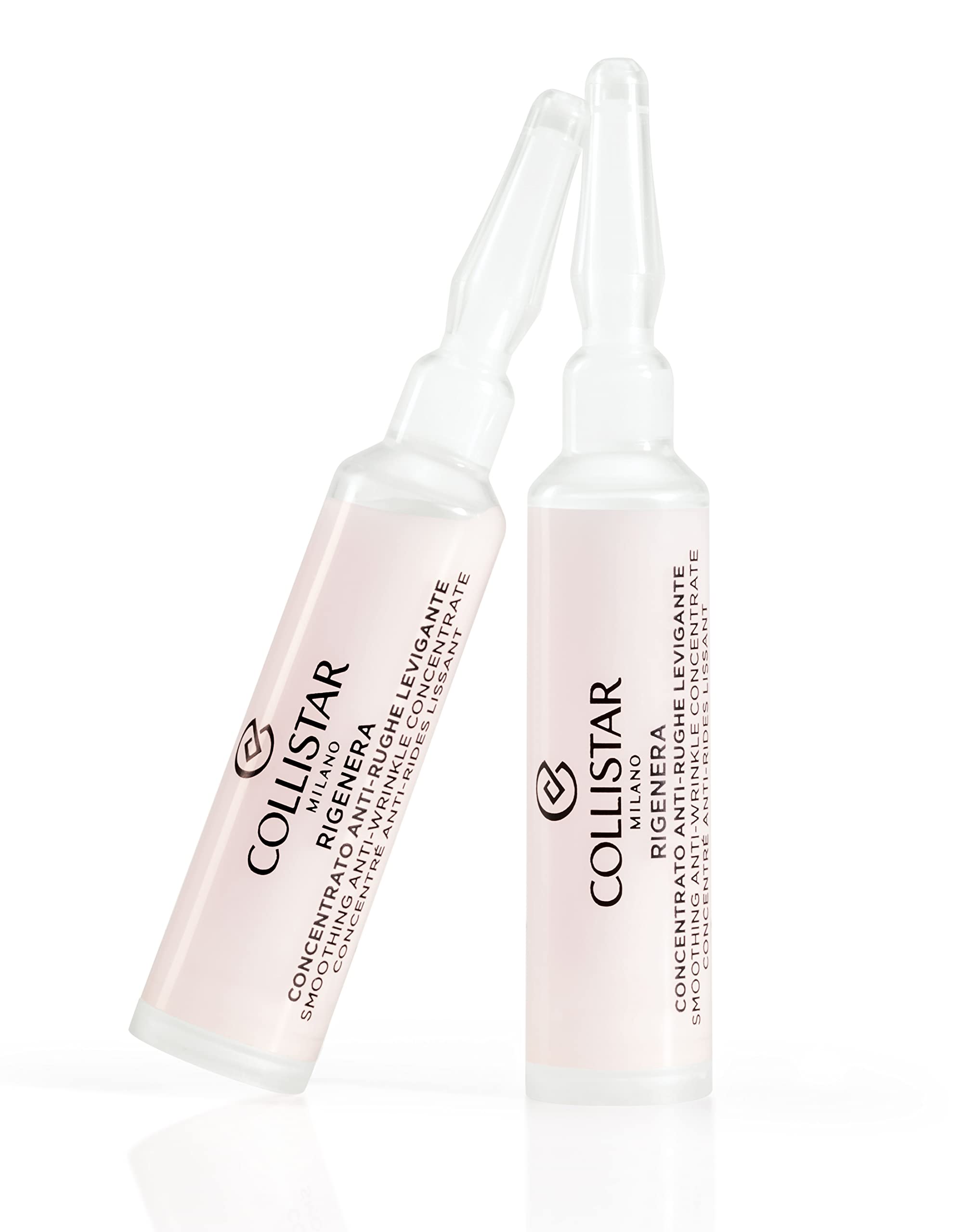 Collistar Rigenera Concentrato Anti-rughe Levigante, trattamento urto viso e collo che contrasta le rughe, stimola la riparazione cellulare, senza alcol e siliconi, 2 x 10 ml
