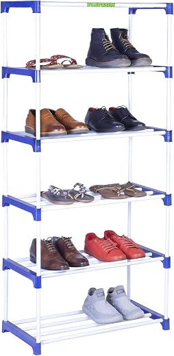 FLIPZON Multipurpose Metal, Plastic Rack Organizer for Shoe/Clothes/Books - (65.5 (L) x 32.5 (B) x 149 (H) Cms) (Need to B...