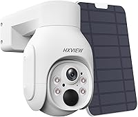 Vista 1 de Cámara de seguridad solar inalámbrica para exteriores, cámara alimentada por batería de 4MP 360°, cámara PTZ WiFi con detección de movimiento PIR