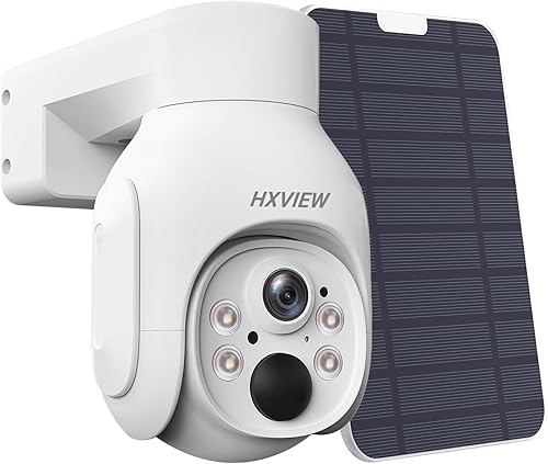 Miniatura 1 de Cámara de seguridad solar inalámbrica para exteriores, cámara alimentada por batería de 4MP 360, cámara PTZ WiFi con detección de movimiento PIR,