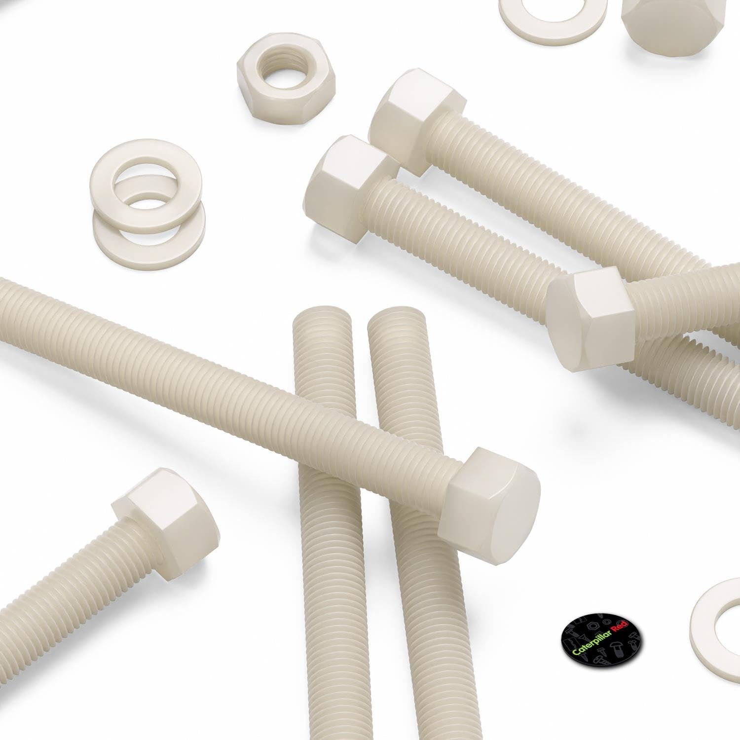 Amazon.com: 5X Natural Nylon PA66 Hex Head Plastic Bolts, Nuts