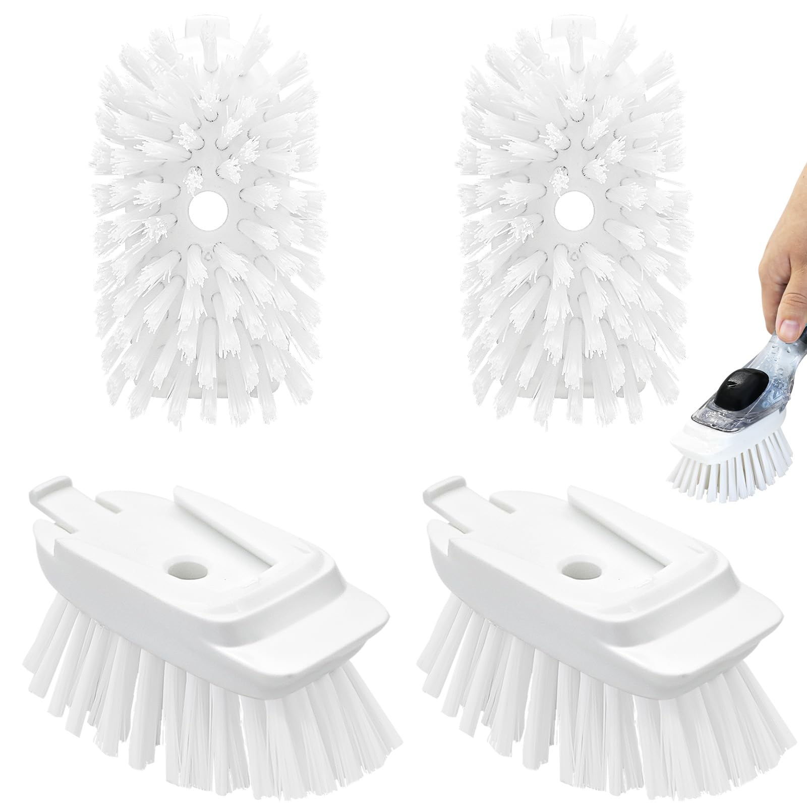 Dish Brush Refill for OXO New Dish Brush, 4 Pack Soap Dispensing Dish Brush Refills, Dish Brush Replacement Head