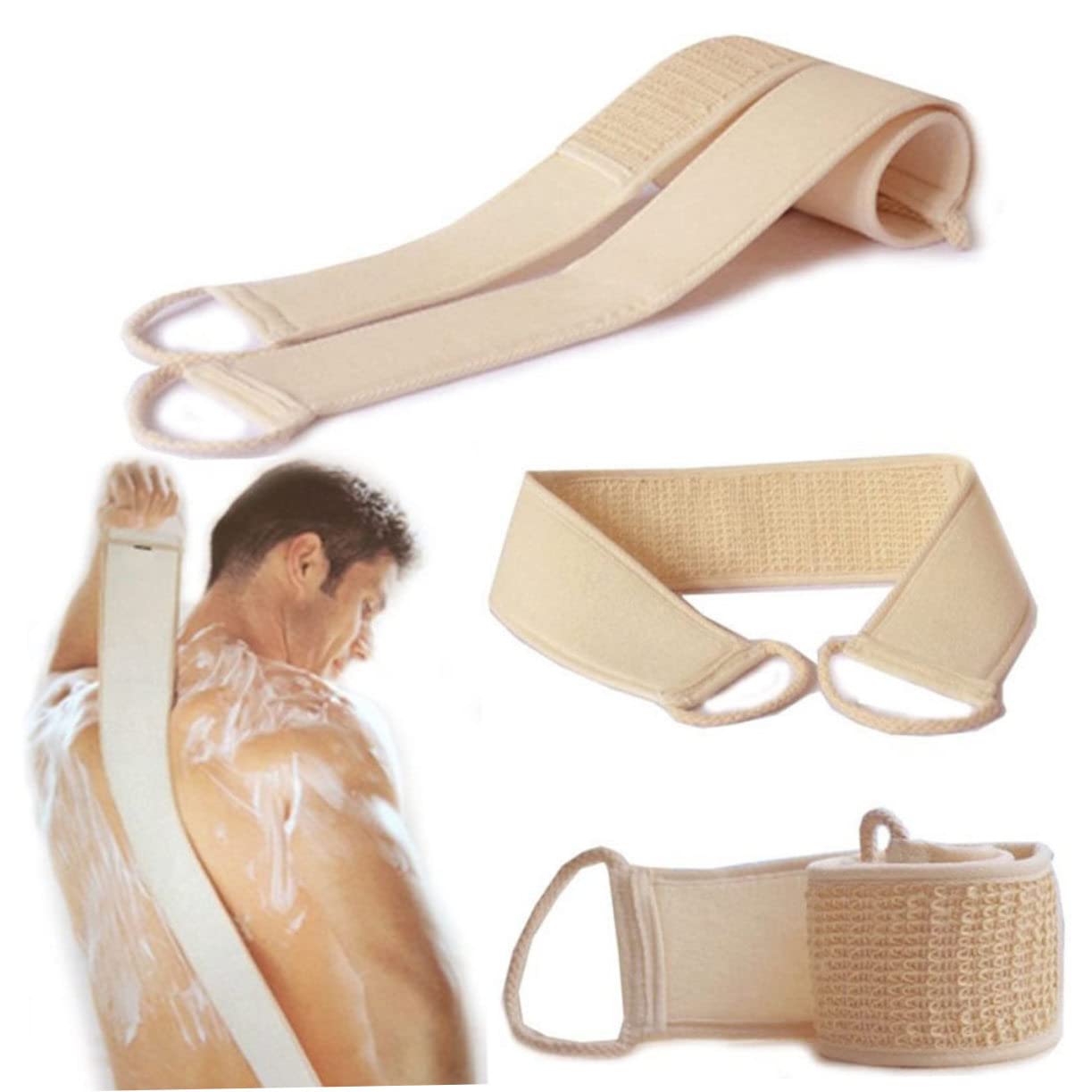 Cinghia da Bagno Esfoliante in Sisal e Spugna 10 Pezzi | Beige, Strisce Lunghe per Doccia, Pulizia dei Pori e Pelle, Confezione da 10
