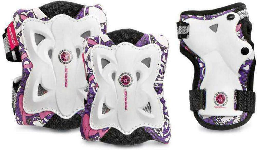 Powerslide 906012 Kit de Protections pour Enfant Pro Butterfly Blanc