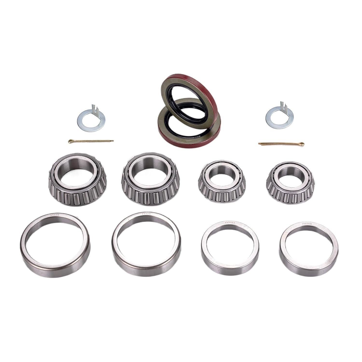 4 Sets 25580 14125A 25520 14276 Boat Trailer Bearing Kit Trailer Axles Bearing Kits with Double Lip Grease Seals Fits for 10-36 22333TB 5200-7000 Lb Tandem Axles
