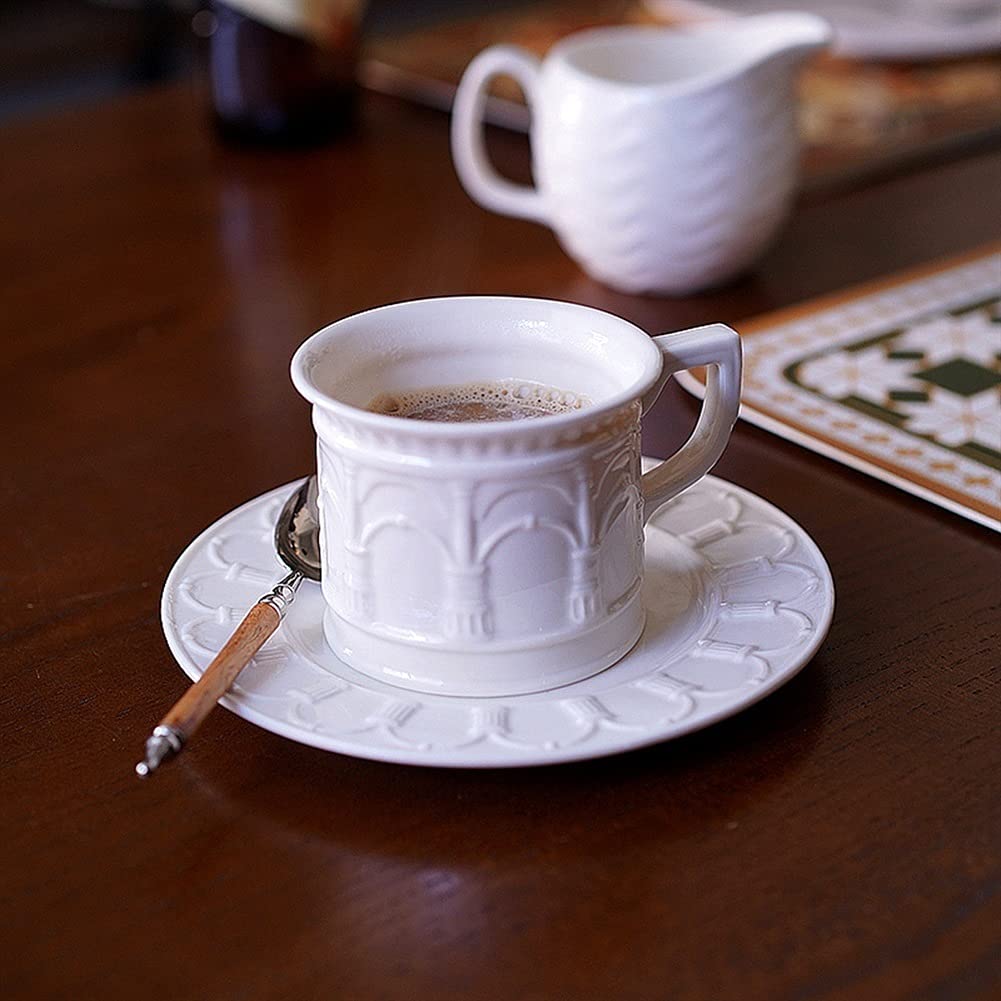 Set di tazze da caffè in porcellana, tazza da tè in porcellana, tazza da tè pomeridiano, americano riutilizzabile e piattino, tazze da cappuccino dipinte a mano, tazze da tè, succhi, bevande miste, bi