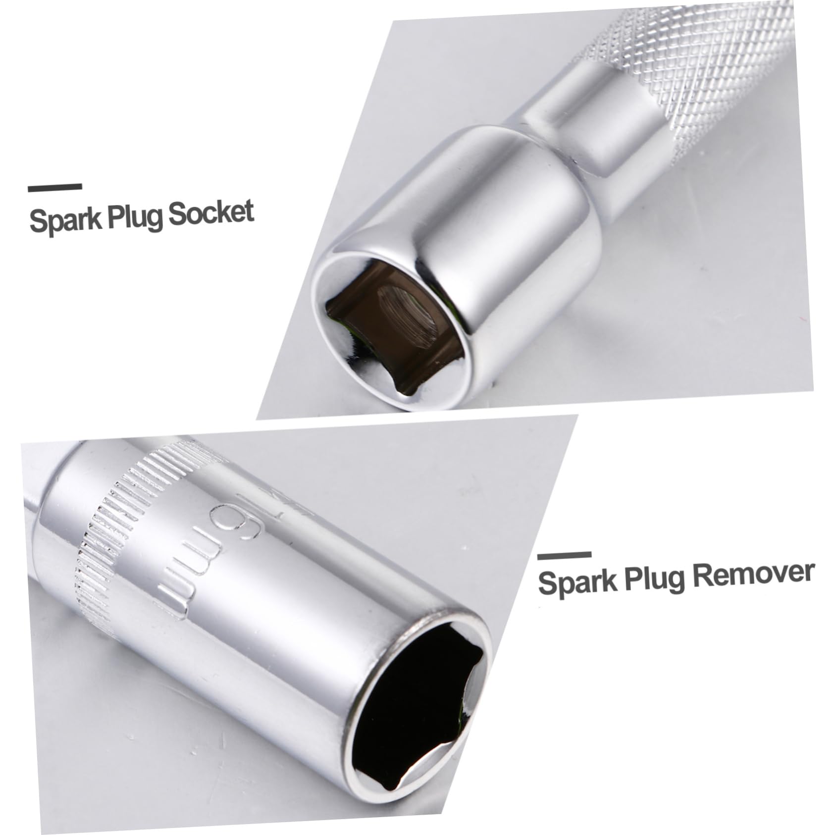 Llave de Bujías de 21mm, Acero al Carbono Alto, Juego de 3 Piezas | Acabado Cromado Plata, Uso Sencillo, para Coche y Enchufe, Herramienta de Tubo para Extracción E Instalación