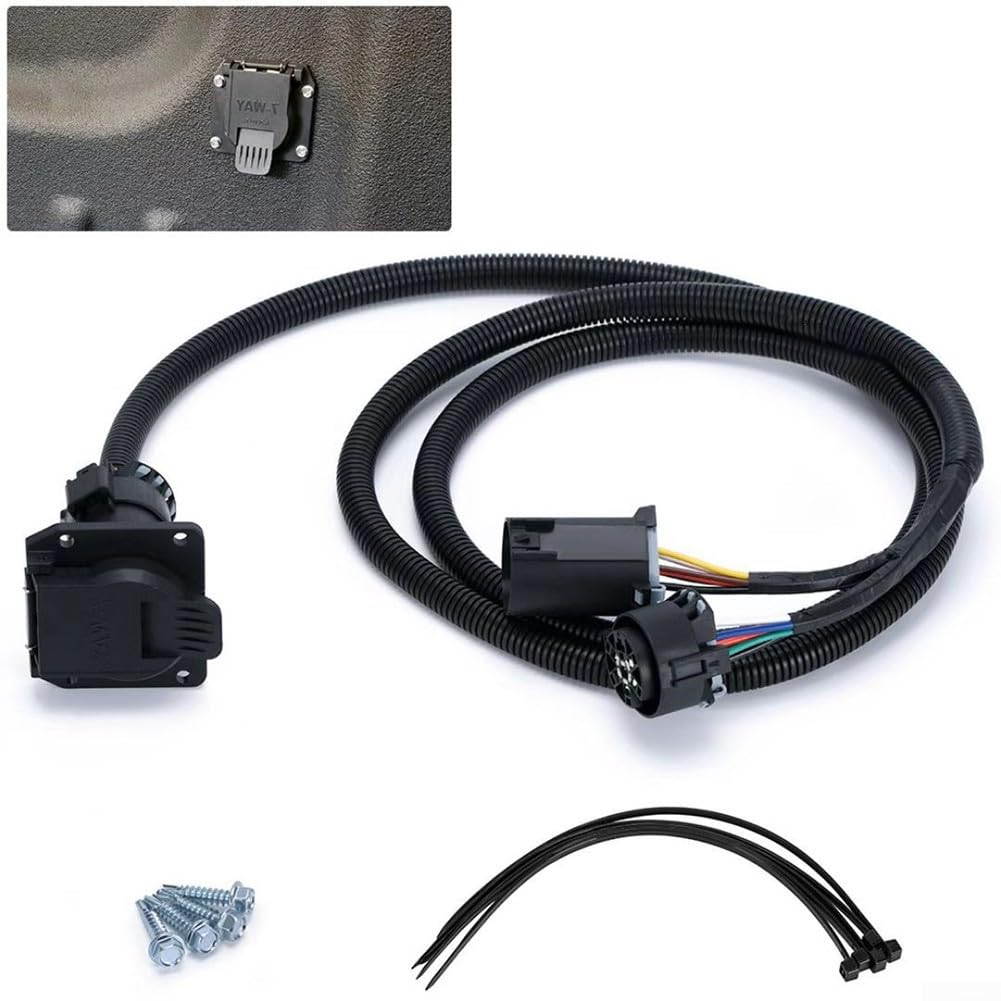 Cable de remolque de 7 pines, 2 enchufes, para pickup, cobre puro, extensión de remolque de 7 vías, negro, impermeable, cable en espiral 2, para caravanas, carcasa de plástico resistente, adaptador de