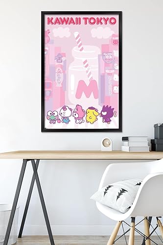Vista 11 de Trends International Hello Kitty and Friends - Póster de pared Kawaii Tokyo, 22.37 x 34.00 pulgadas, versión enmarcada en blanco