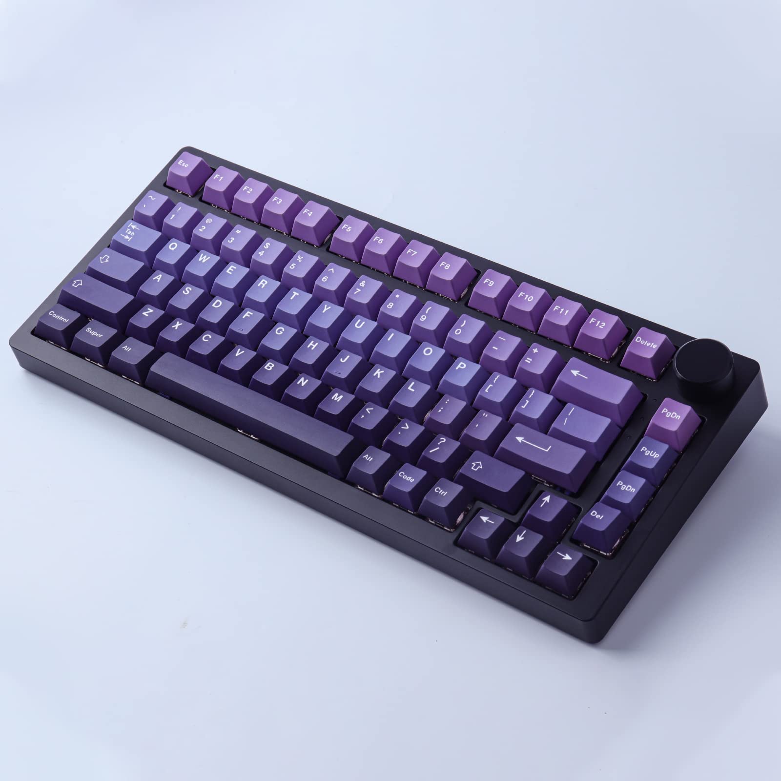 PBT Keycap 126 Keys Purple Gradien Dye-Sublimation Cherry Profie Custom Keycaps Set for Cherry MX Switch Mechanical Keyboards
