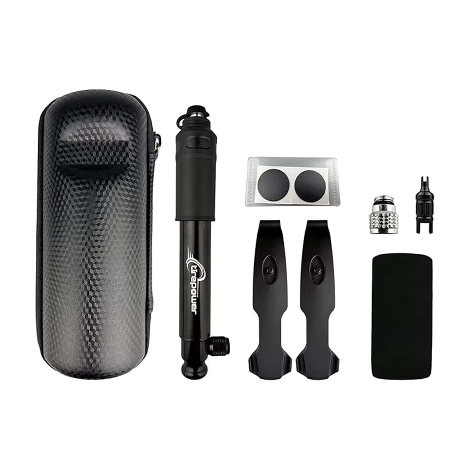 1 Uds bomba de bicicleta de aleación de aluminio de alta presión con manguera, Kit de reparación de Inflador de neumáticos portátil for MTB y bicicleta de carretera(MT910-Black)