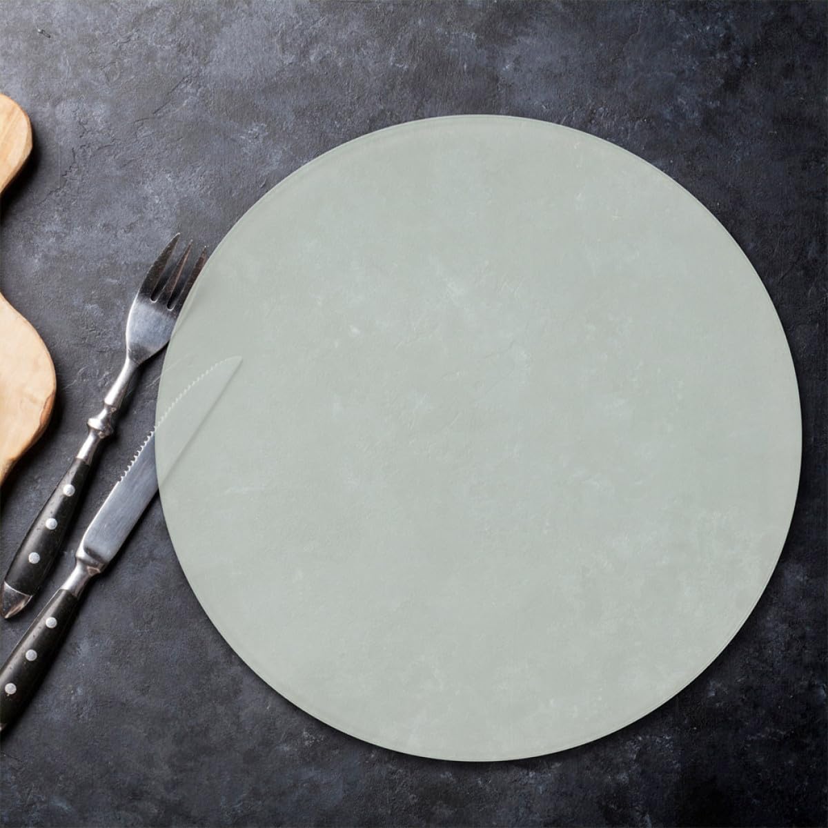 Toyvian Planche à Découper Ronde en Verre Trempé 30 CM Revêtement Antidérapant Surface Lisse Facile à Nettoyer Planche Multifonction Cuisine Découpe Légumes et Préparation Aliments