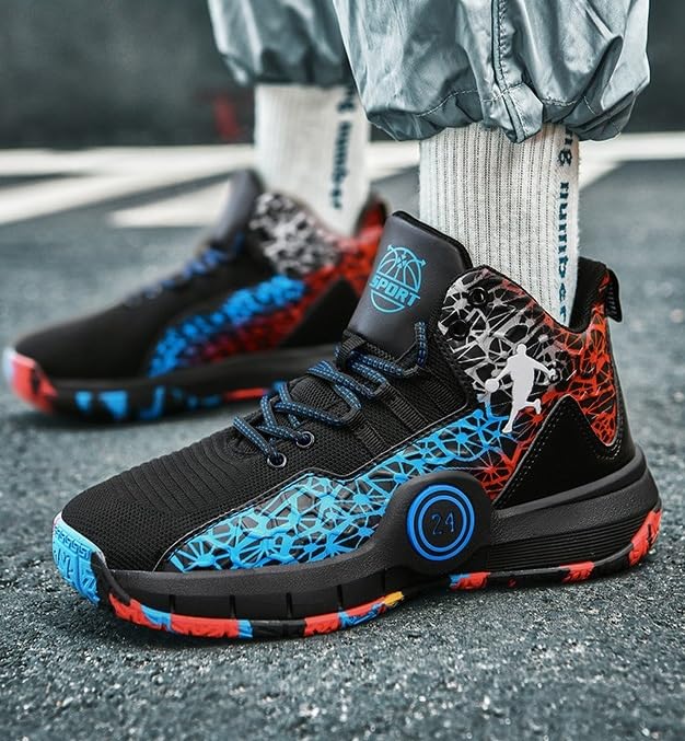 Zapatillas de Baloncesto Unisex con Malla Transpirable, Antideslizantes, Resistentes al Desgaste y con absorción de Impactos, Botas de Entrenamiento Deportivo de Moda.