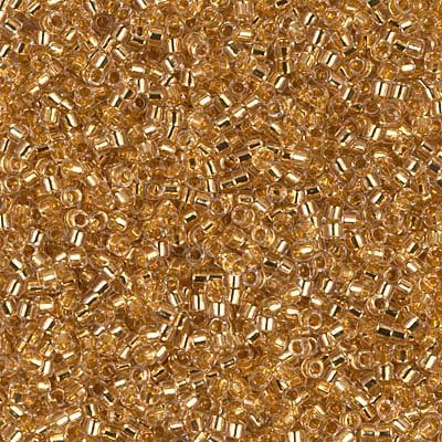 Miyuki Delica 11/0 Cylinder Seed Beads - 24kt Gold Lined Crystal - DB0033 5 Grams