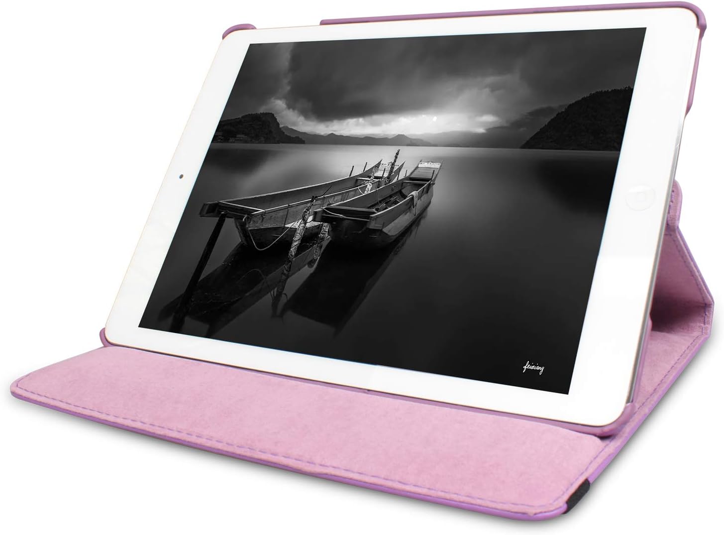 iPad 9.7 inch 2nd 3rd 4th Generation Case with Screen Protector and Stylus - Model A1395 A1416 A1458-360 Degree Rotating Stand, Auto Sleep Wake, Shockproof, Scratchproof -MD510LL/A (Light Purple)