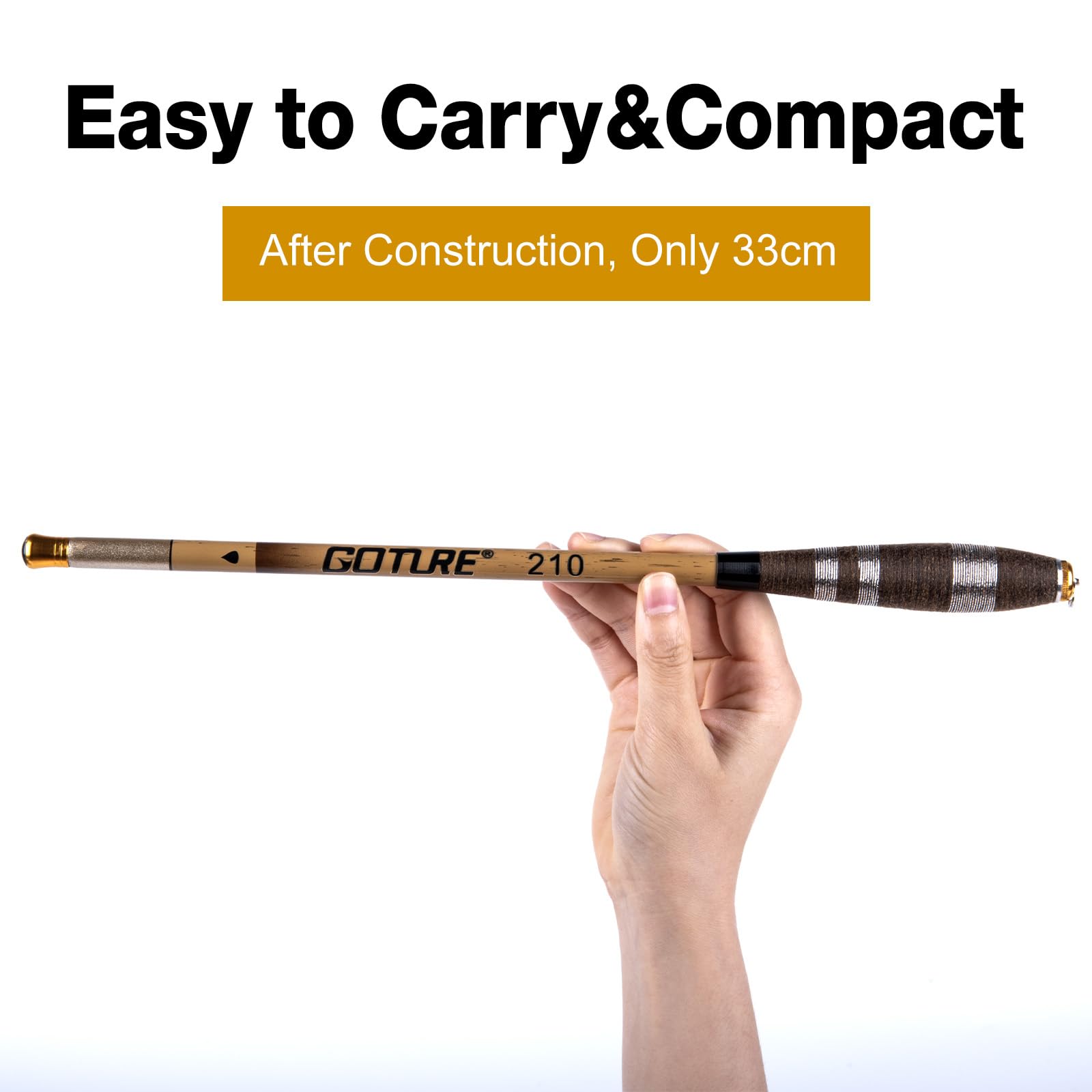 Goture Telescopic Mini Pocket Fishing Pole, Portable Fishing Hand Pole, Stream and Universal Fishing Rod, Ultralight High Strength Fishing Rods Fit for Beginners