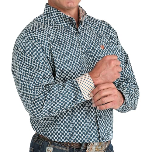 Cinch Men's Teal Circle Print Shirt3