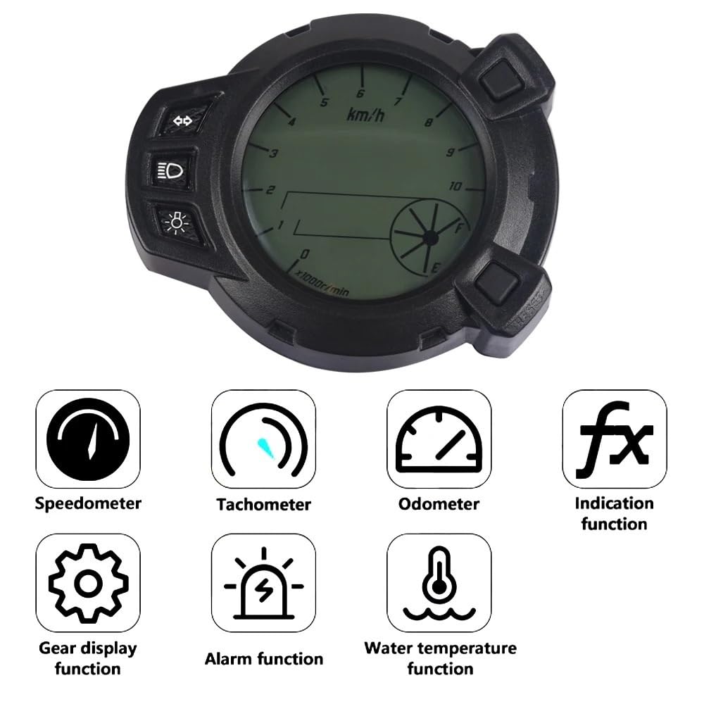 Obrotomierz Motocykl 10000 RMP 7 kolor poziom oleju LCD oprzyrządowanie cyfrowe prędkościomierz obrotomierz licznik kilometrów pasuje do Yamaha RXM BWS 125 BWS125