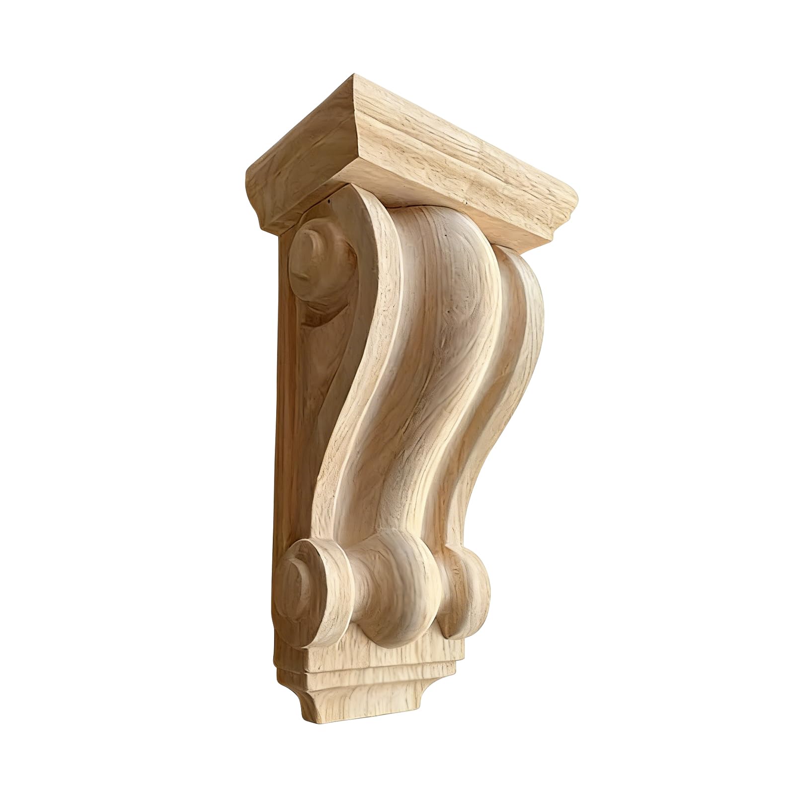 ACESOME Unpainted Wood Carved Corbels Decorative,1/2Pcs Shelf Brackets Wooden Home Wood Trim, Vintage Wooden Corner Moulding Trim for Living Room, Kitchen, Home Decor (2, 10×18×6cm)
