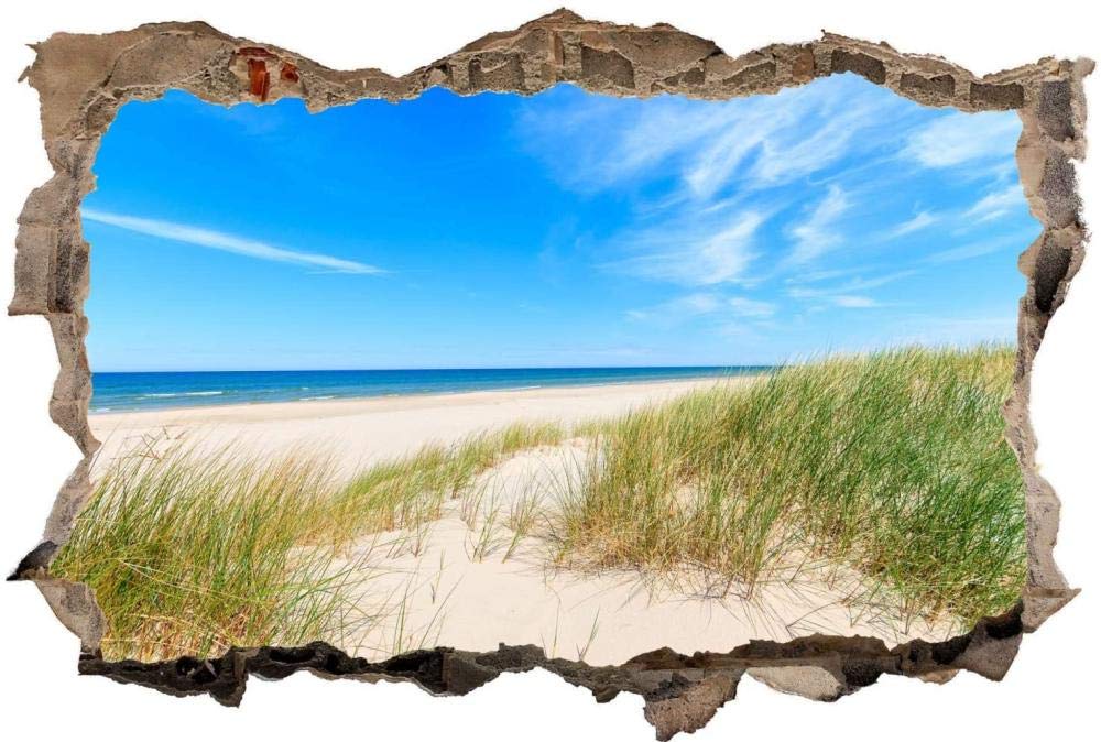 Adesivi Murali 3D Spiaggia del Nordsee Adesivi da Parete Decorazione Murale Camerette Bambini Asilo Nido Bagno 80x120cm