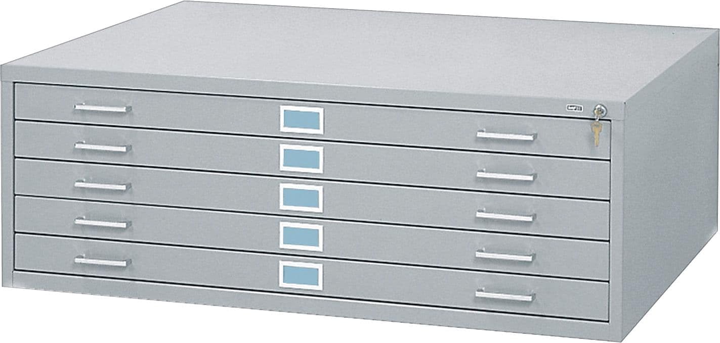 Safco Products 4998GRR Flat File for 48" W x 36" D Documents, 5-Drawer (Additio0l Options Sold Separately), Grey