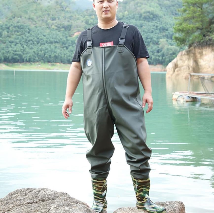 Waders da Petto, Waders da Caccia e Pesca con Stivali per Uomo e Donna, Wader Impermeabili con Stivale per Caccia e Pesca a Mosca
