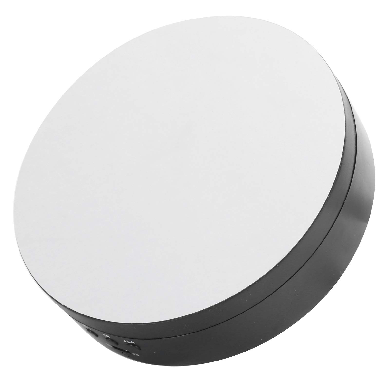 Présentoir rotatif électrique à 3 vitesses, plateau tournant avec surface miroir, rotation à 360 degrés pour bijoux, montres, cosmétiques, chargement USB et batterie (noir)