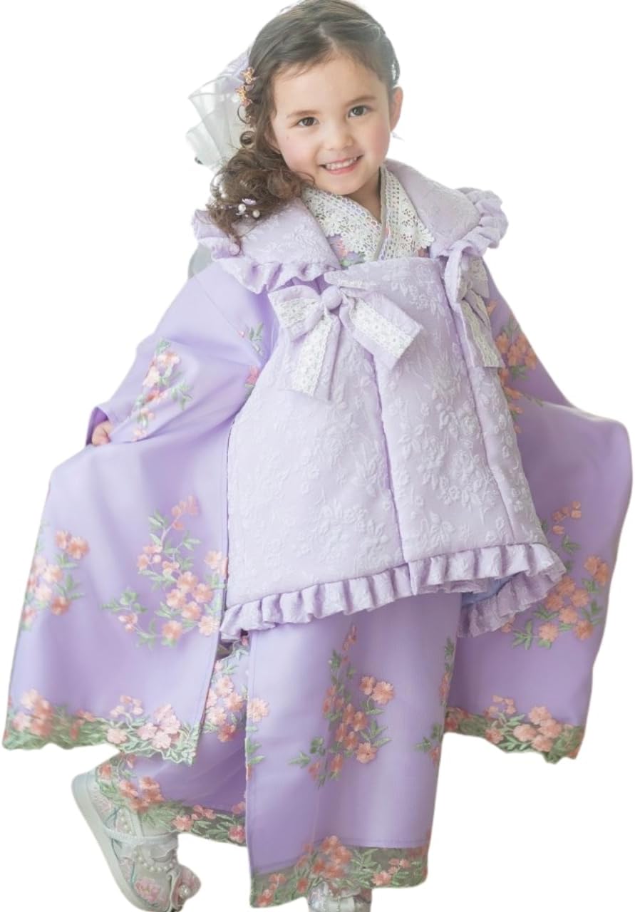 Amazon | [キャサリンコテージ]七五三 3歳女の子 着物 花刺繍チュール 