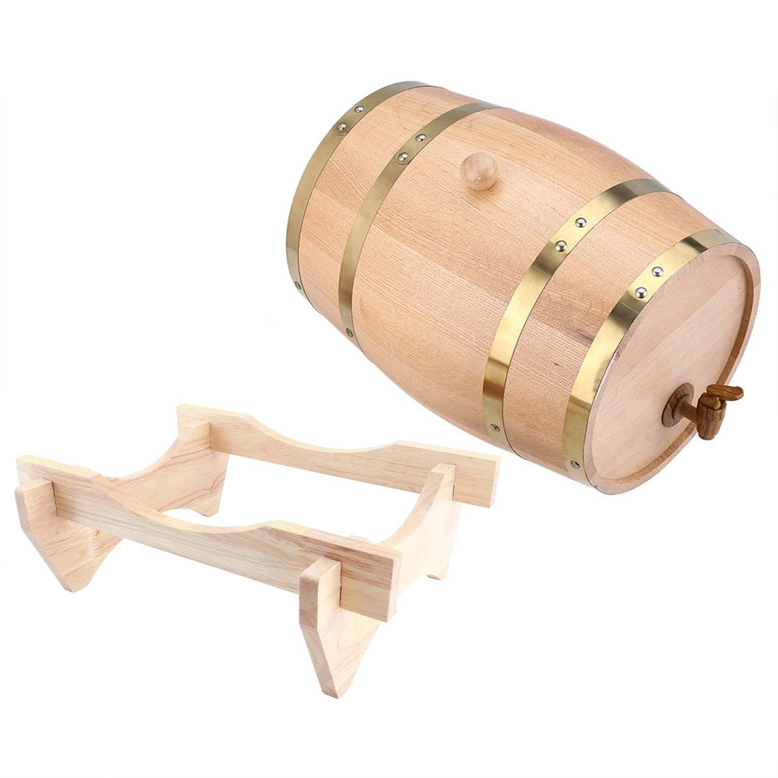 Hidyliu Dispenser Rustico per Botte di Vino in Legno da 10 Litri per Whisky e Liquori, Ottimo per Cene e Bar Domestici