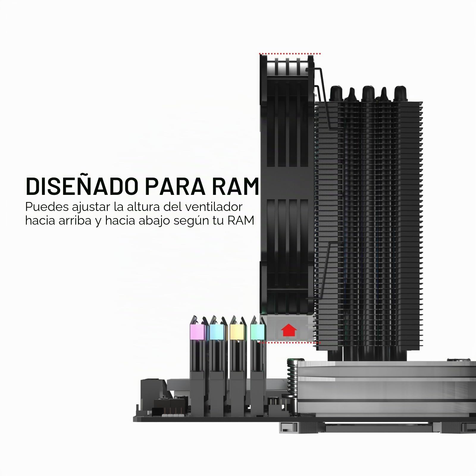 Vetroo Enfriador de aire de CPU V5 con 5 tubos de calor de 120 mm PWM para Intel LGA 1700/1200/115X AMD AM5/AM4 con sincronización de luces RGB direccionables (V5, negro)