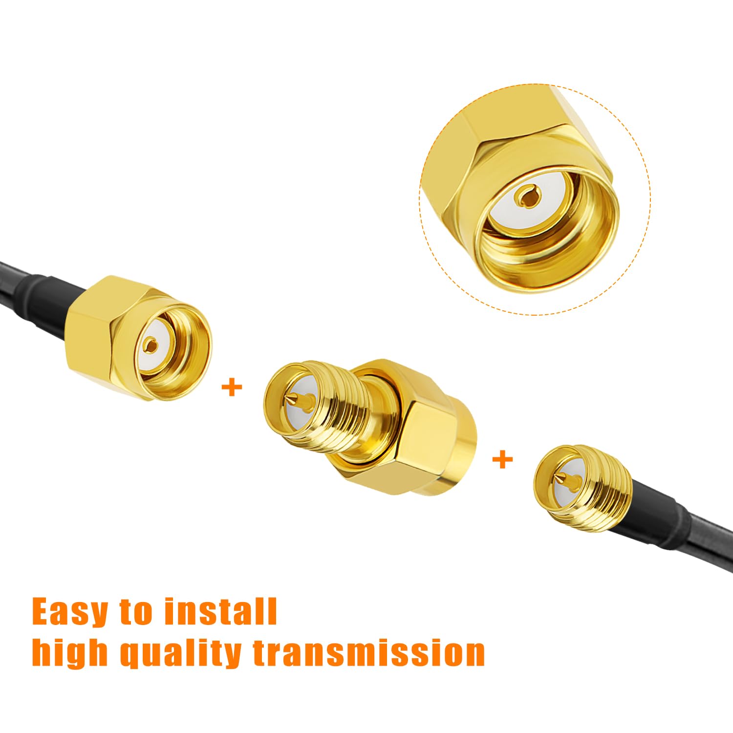 JZK 4x Prises PL259 Avec Adaptateurs, Connecteurs Coaxiaux à Souder Mâles PL259 UHF, Adaptateur