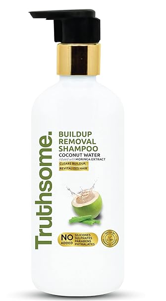 Truthsome Buildup Removal Shampoo with Coconut Water & Moringa Extract, No Silicones, Sulphates, Parabens, Phthalates 300 ml