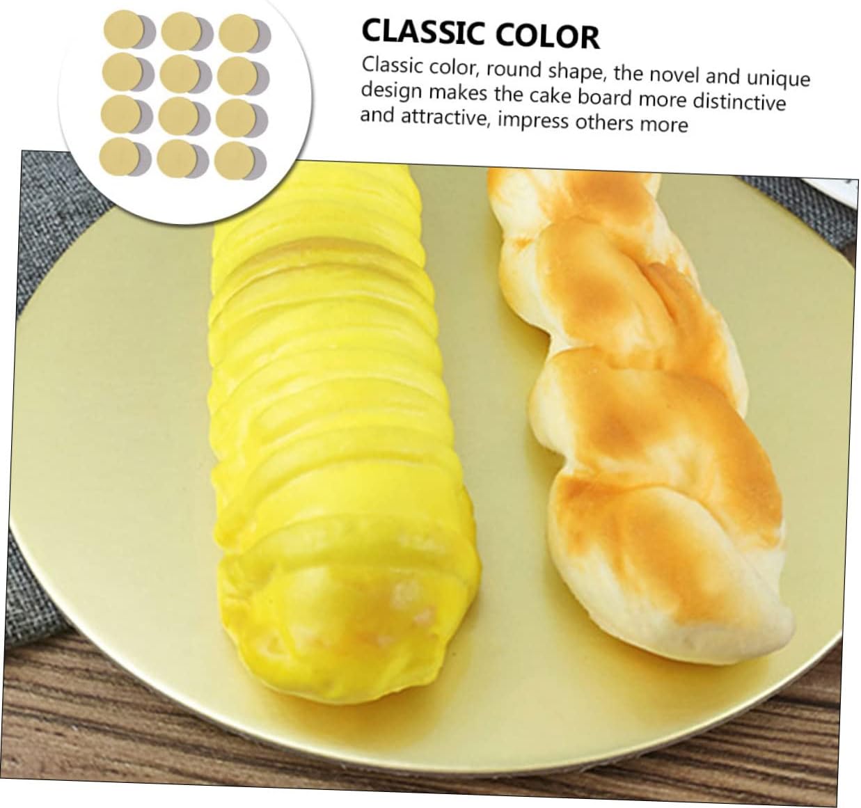 12pcs Round Cake Drums Gold Paper Cake Boards Thick for Baking and Displaying Desserts