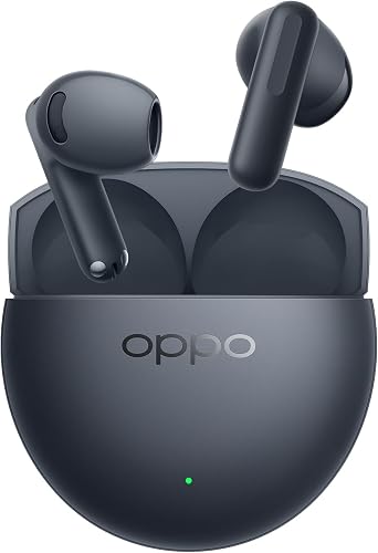 OPPO Enco Air5s True Wireless Noise Cancelling Earbuds Midnight Black | Cancelación de Ruido Adaptativa en Tiempo Real, Diseño Ergonómico Semi-in-ear, Comodidad Ligera de 3,9g, 48H de Reproducción