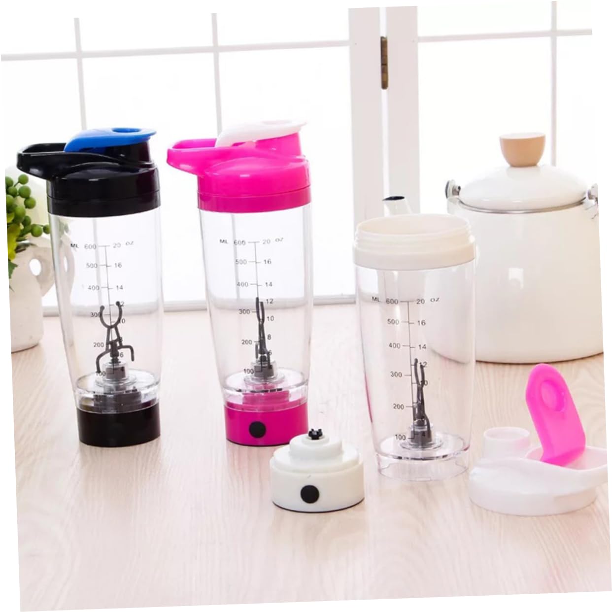 COLLBATH Shaker Mixer Portatile 600 Ml Tornado Mix Bottle Mescola Frullati Proteici Senza Sforzo Aggiungi Ingredienti Liquido