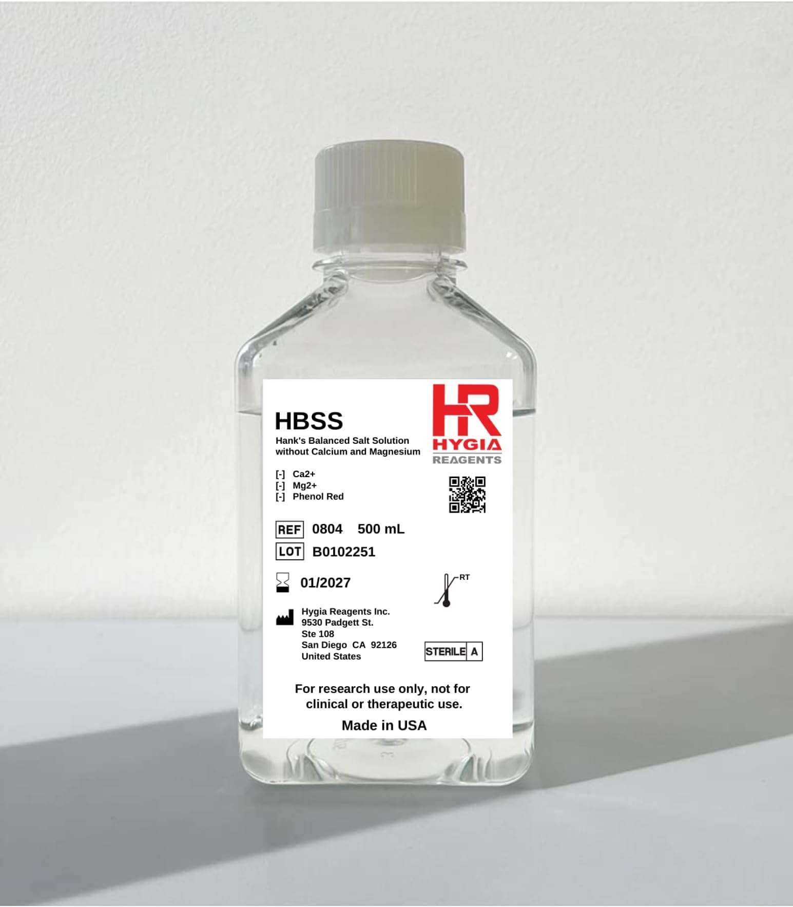 Hanks’ Balanced Salt Solution (HBSS) Without Calcium & Magnesium